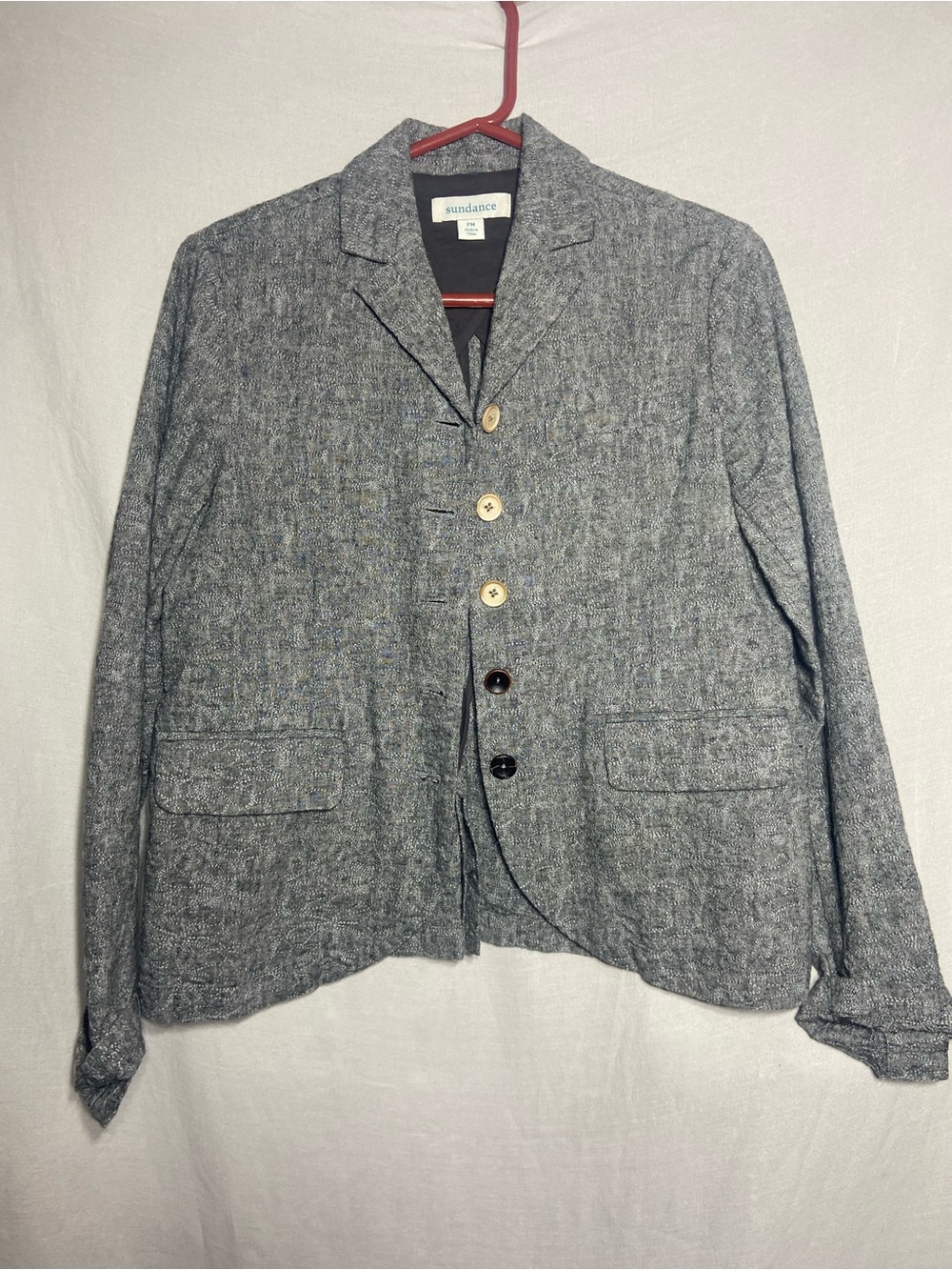 Sundance Gray Textured Lightweight Button Jacket